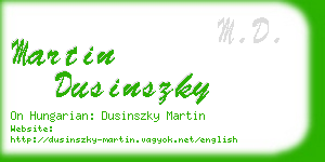 martin dusinszky business card